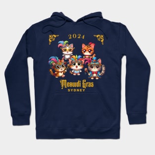 Cats carnival in Sydney Meowdi Gras 2024 Hoodie